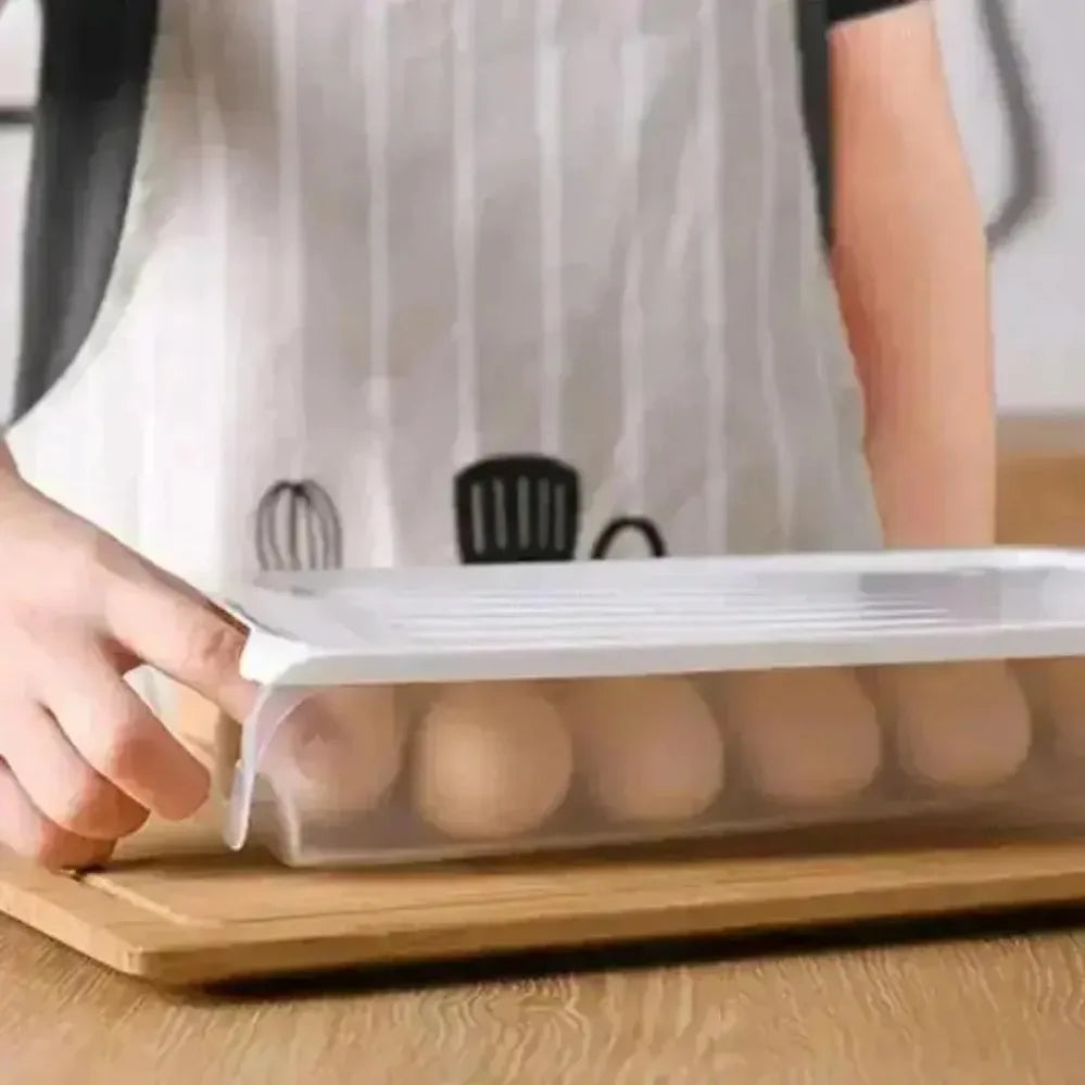 Rolling Egg Storage Box Fridge Egg Organizer