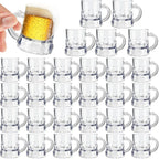 Mini Plastic Beer Mugs 1oz Clear Shot Glasses with Handle