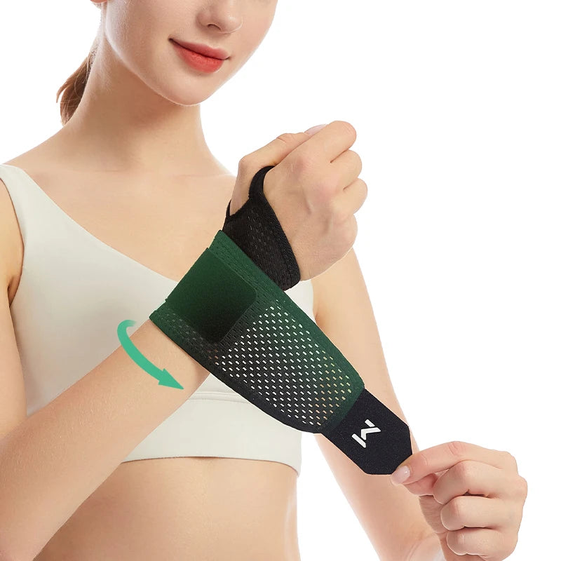 Adjustable Wrist Support Strap Brace Black for Badminton Tennis Gym