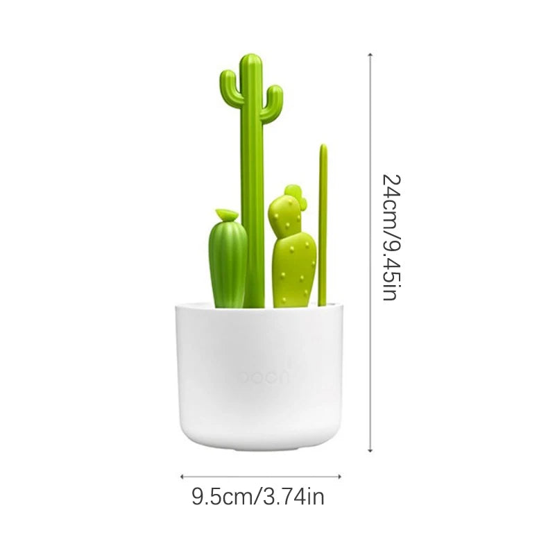 4PCS Baby Bottle Brush Set Cactus Cleaning Kit