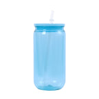 16oz Colorful Plastic Cup with Straw Reusable Drink Tumbler