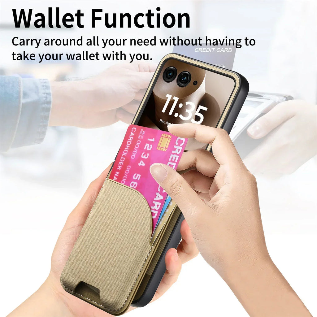 Magnetic Leather Wallet Case for Motorola Razr 60 50 40 Ultra