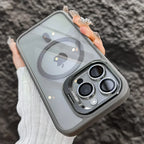 Luxury Magnetic Stand Case with Lens Guard for iPhone 16 15 14 Pro Max