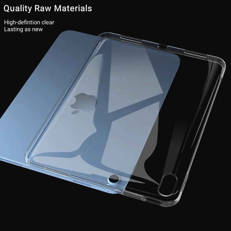 Ultra Thin Clear Soft Silicone case for iPad A16 10th Air 4 5 Pro 11