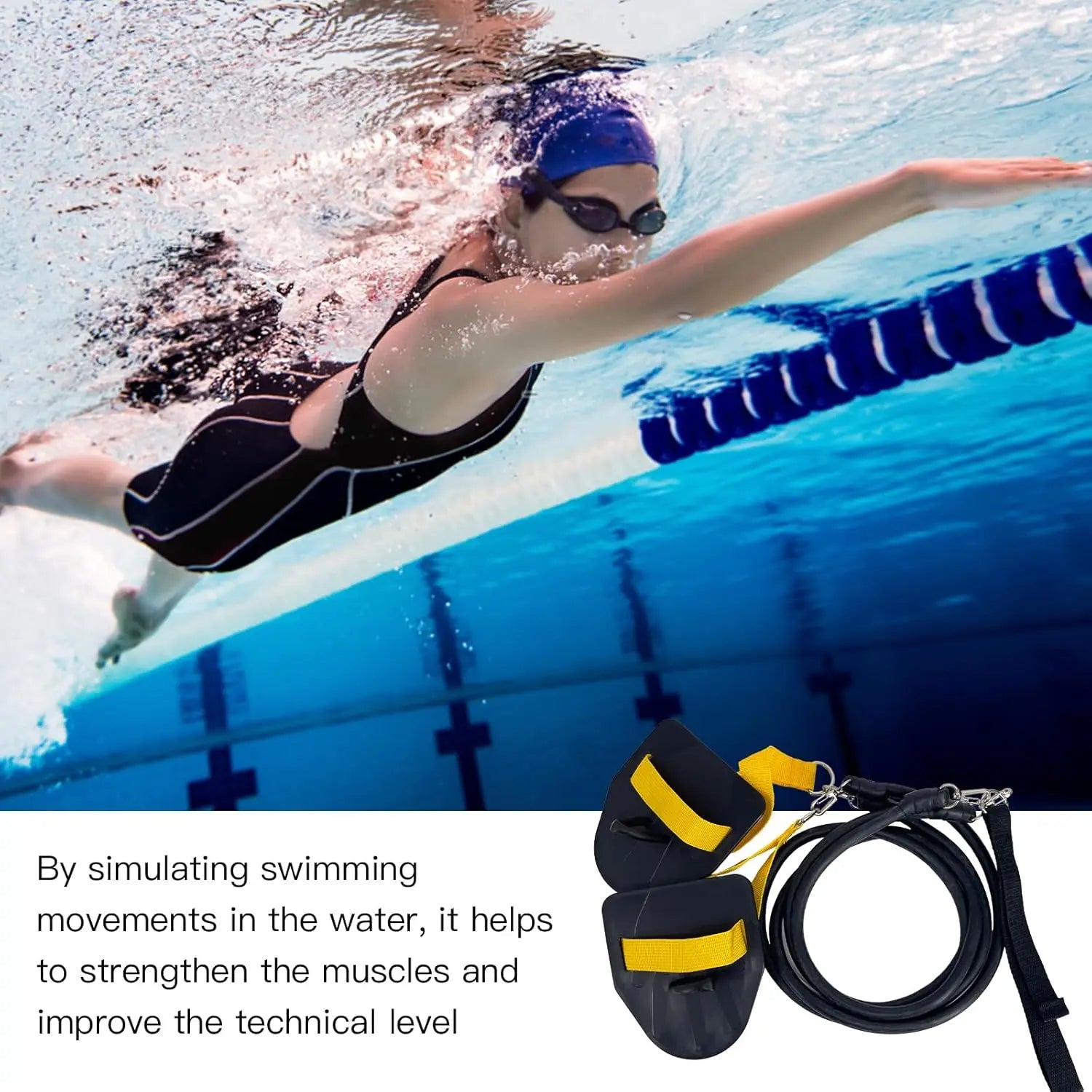 Swimming Resistance Bands Set with Handles for Strength Training Secondary image