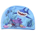 Kids Cartoon Swimming Cap Elastic Fabric Swim Hat