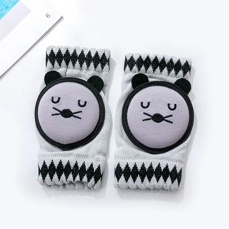 Cartoon Baby Knee Pads Summer Mesh Crawling Protection (0–3Y)