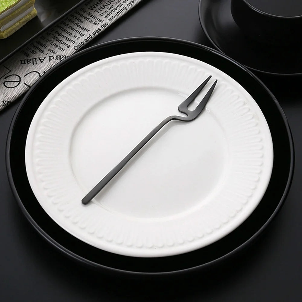 Stainless Steel Fruit Fork Dessert, Salad & Cocktail Pickle Fork Tableware
