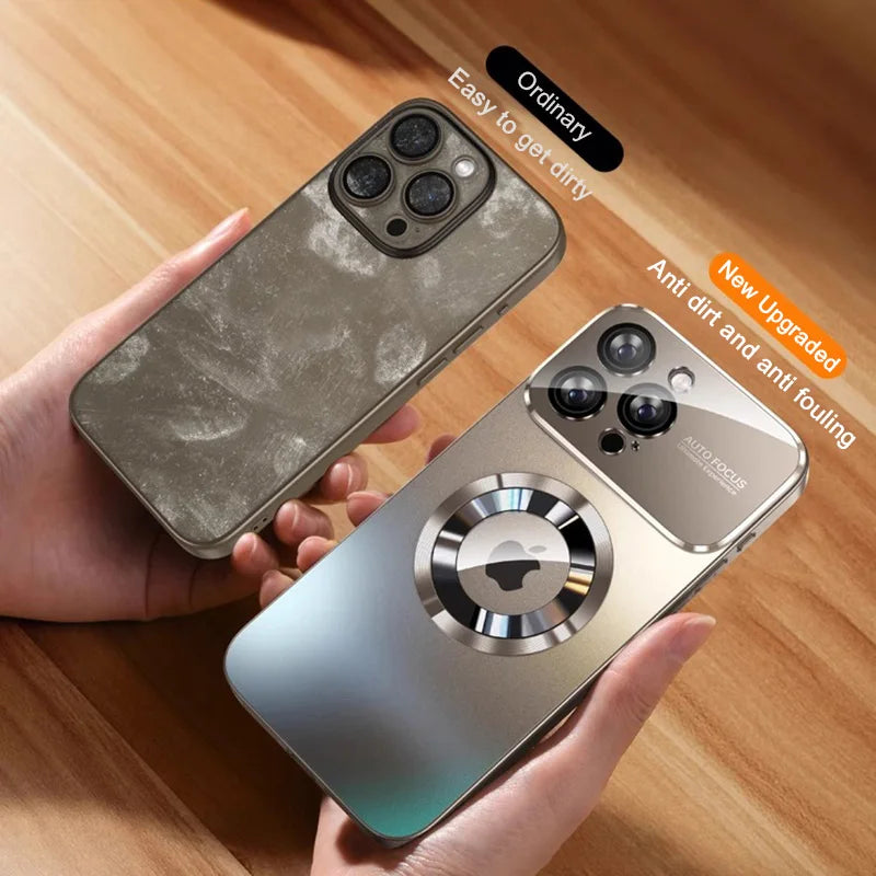 MagSafe Glass Camera Lens Case for iPhone 11 12 13 14 15 16 17 Pro Max