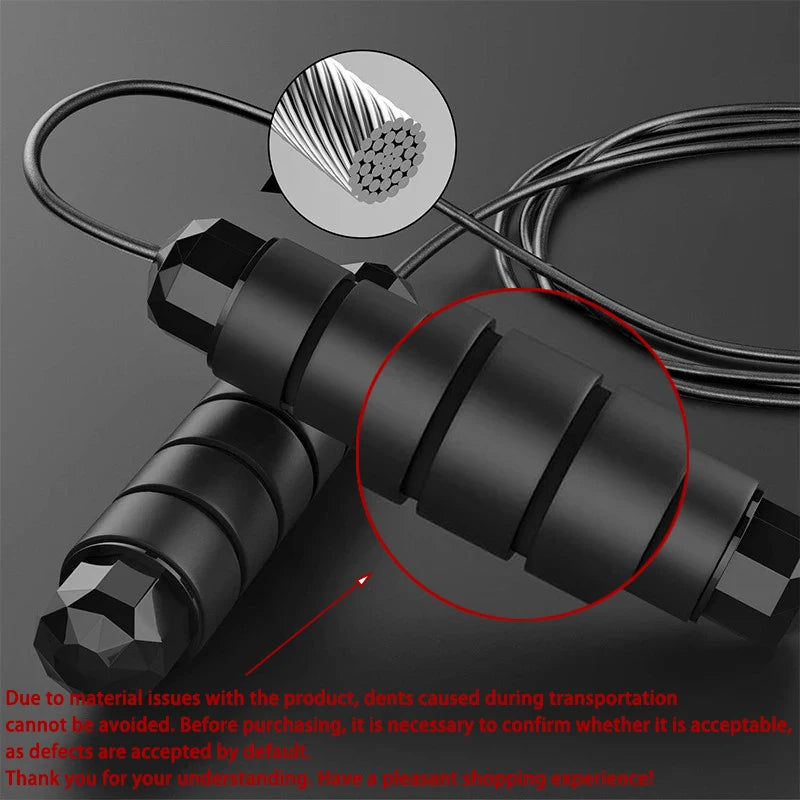 Ball Bearing Speed Jump Rope Foam Handle Tangle-Free Fitness