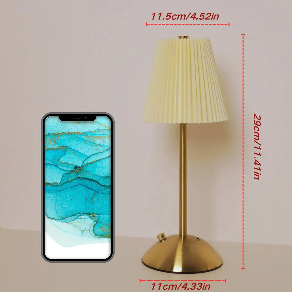 Pleated LED Desk Lamp with Touch Control & 3 Color Lights