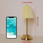 Pleated LED Desk Lamp with Touch Control & 3 Color Lights