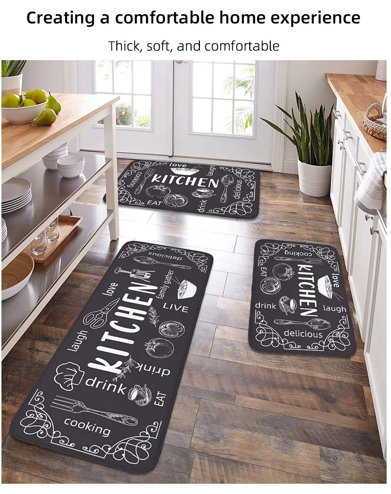 VIKAMA Kitchen Floor Mat UK Absorbent Non-Slip Waterproof Rug