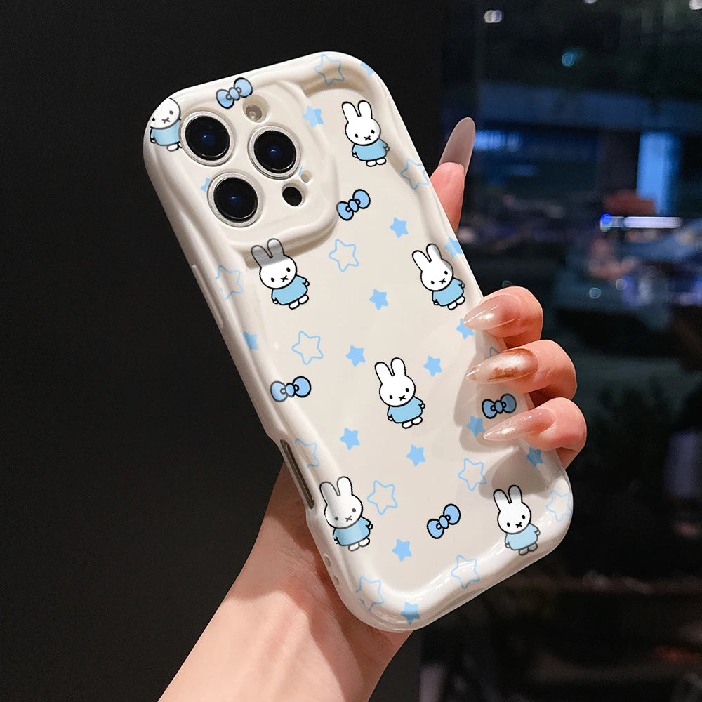 Cute Rabbit 3D Wave Case for Google Pixel 7 8 9 10 Pro Cover