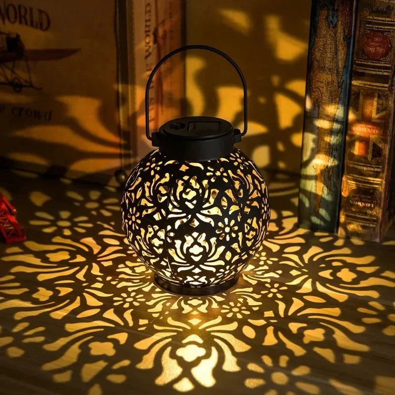 Solar LED Hanging Lantern Waterproof Outdoor Projection Garden Light Main image