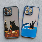 Funny Cat Phone Case for iPhone 11 12 13 14 15 16 17 Pro Max
