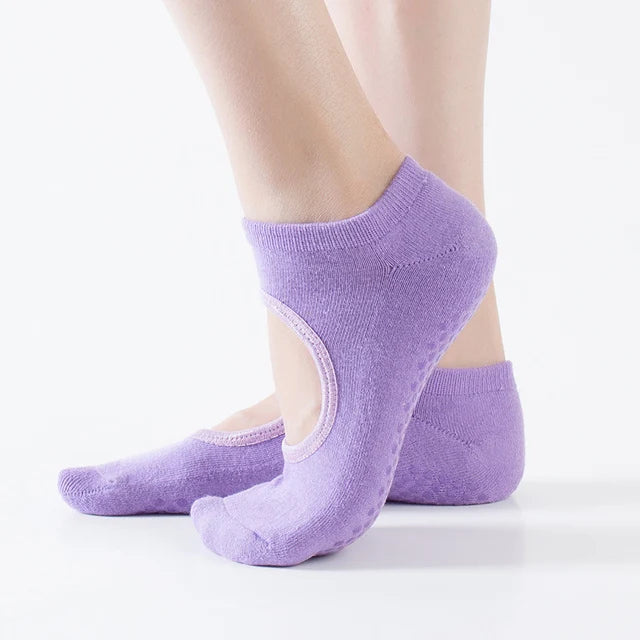 Women Non Slip Yoga Grip Socks Pilates Ballet Dance Cotton Sport