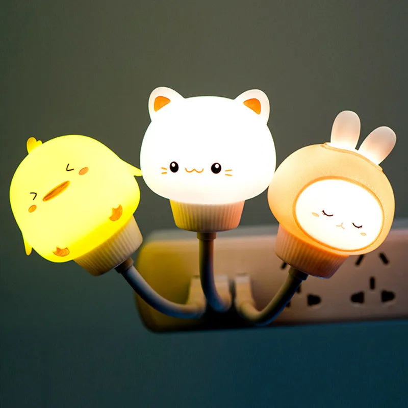 Cute Cartoon USB Night Light for Kids Bedroom Décor
