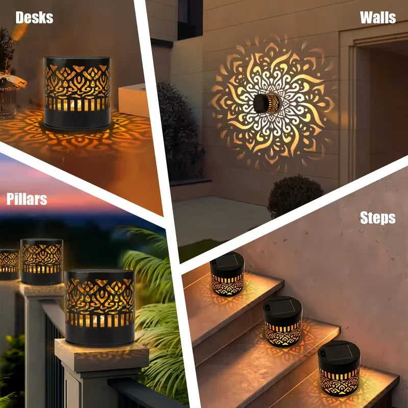 Solar Mandala Wall Lamp Waterproof Outdoor LED Fence & Garden Light