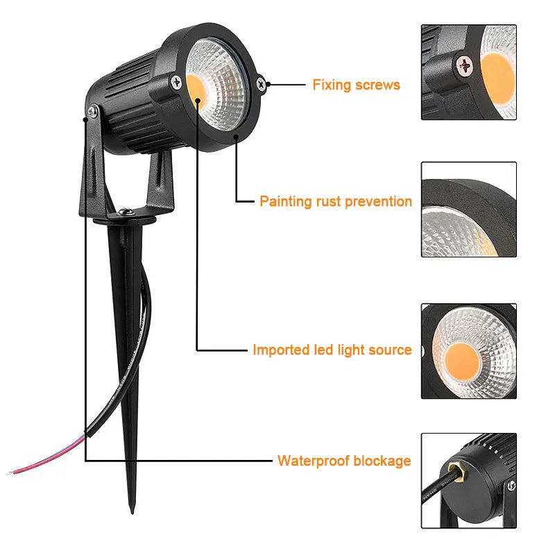 LED COB Garden Spotlight Waterproof Lawn Light
