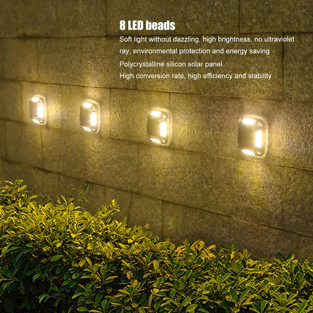8 LED Solar Ground Light Waterproof Garden Lamp