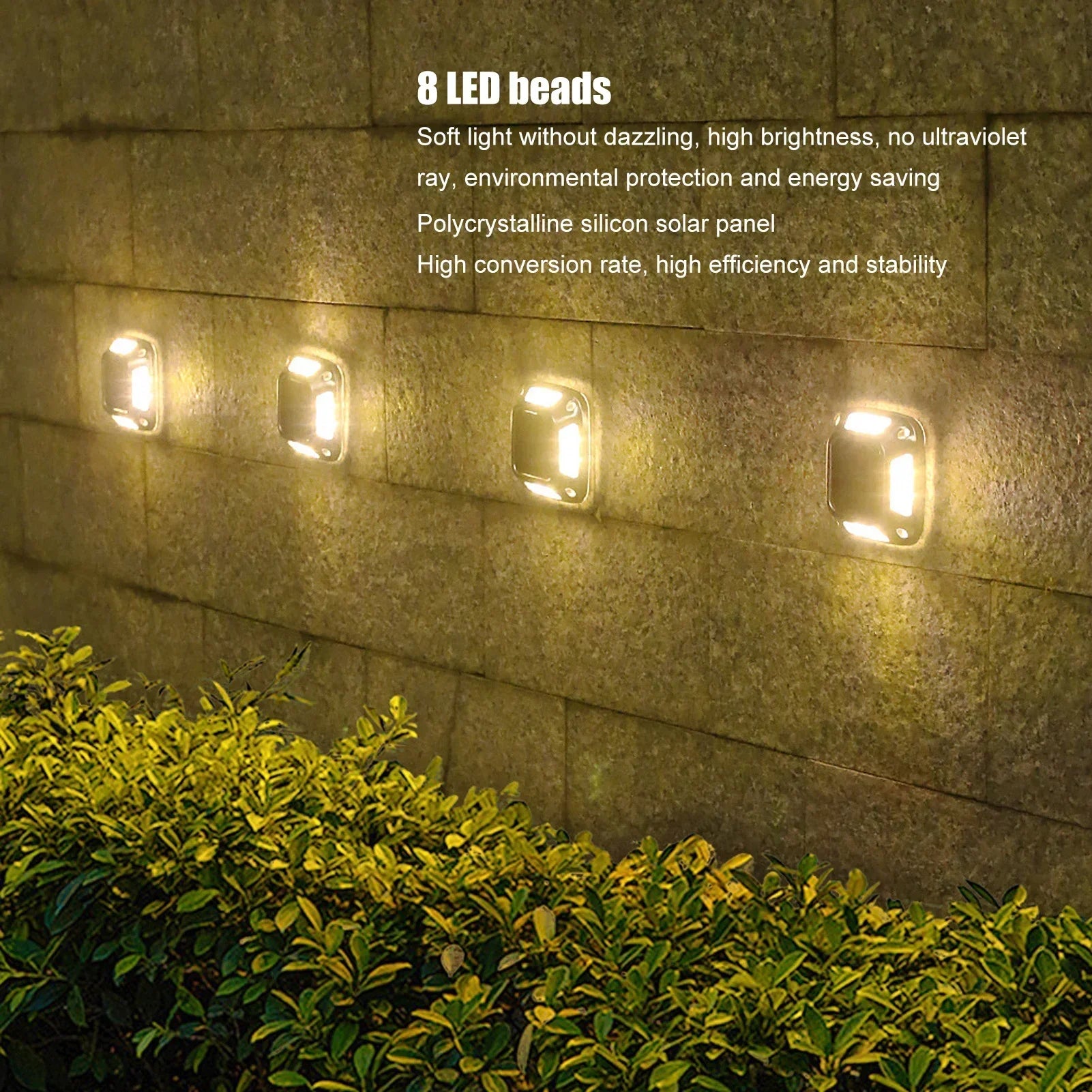 8 LED Solar Ground Light Waterproof Garden Lamp