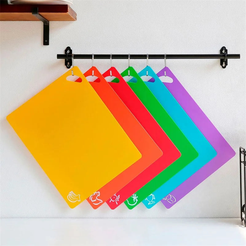 6PCS Flexible Cutting Mats Non-Slip Chopping Boards