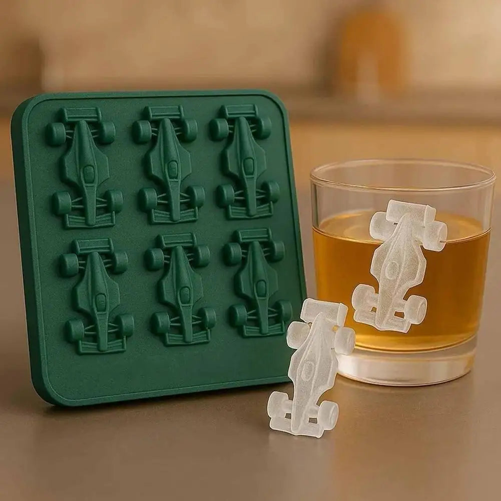 Formula Racing Car Ice Mold 3D Silicone Ice Cube Tray for Drinks & Jelly