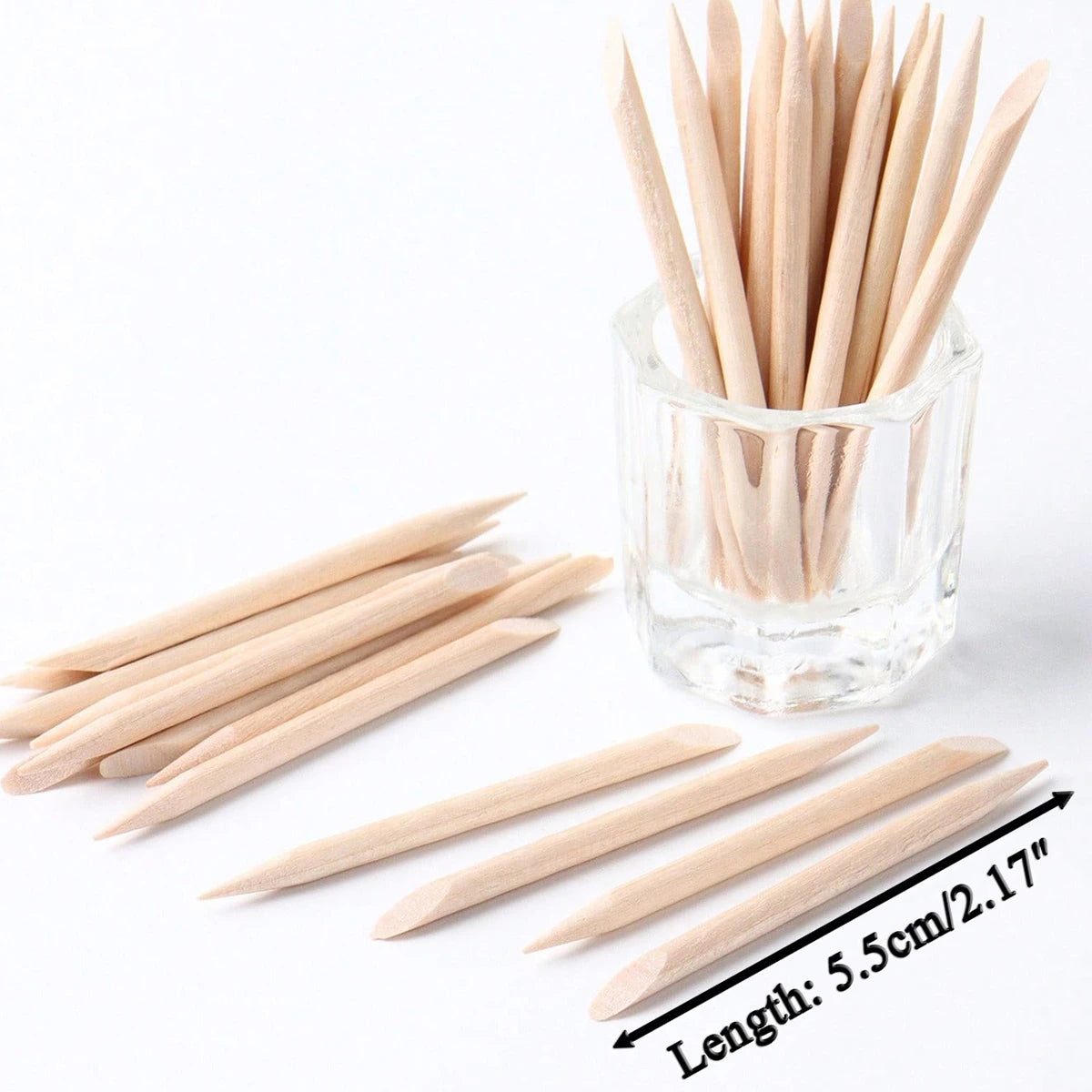 Orange Wood Cuticle Sticks Double Ended Nail Manicure Tools