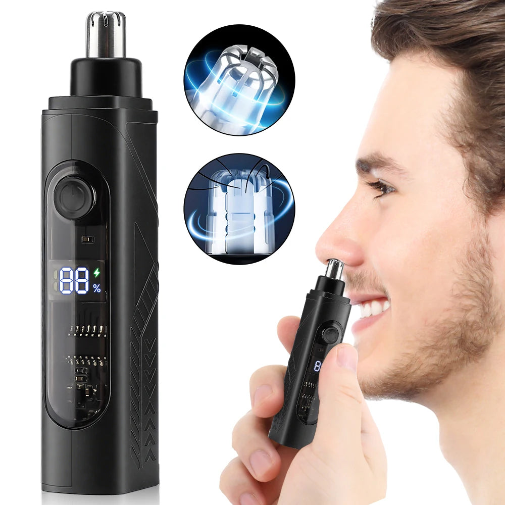 Rechargeable Nose Hair Trimmer for Men – Portable Facial Grooming Tool