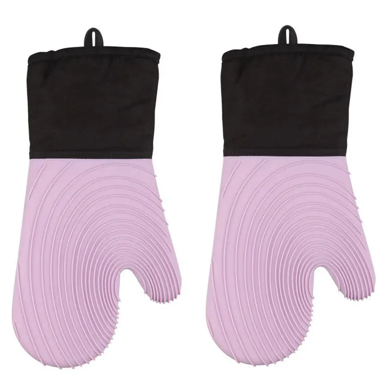 Silicone Oven Mitt Set – Waterproof Heat-Resistant Kitchen Gloves