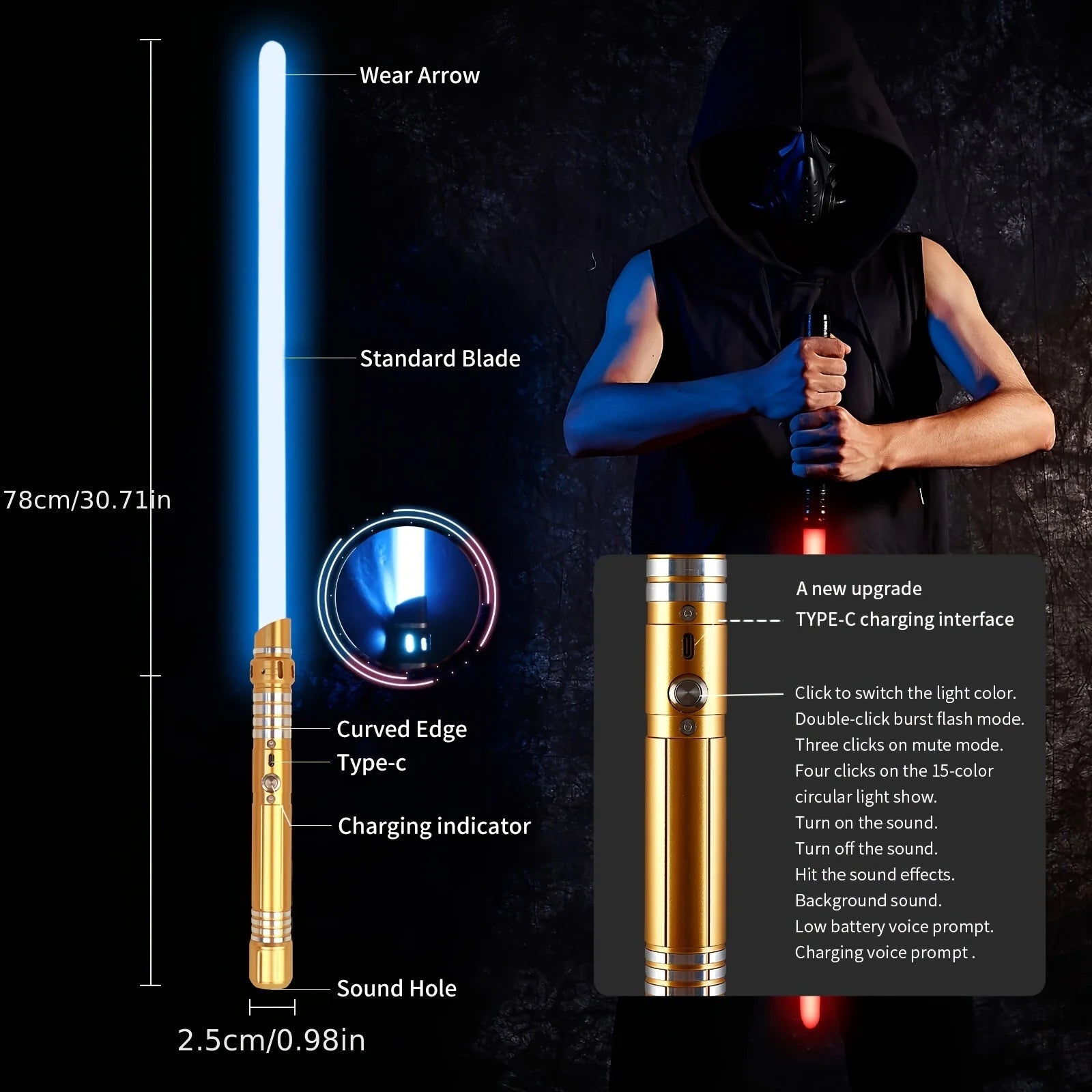 Light Up Sword | Lightsaber Toy for Halloween & Dress-Up Secondary image