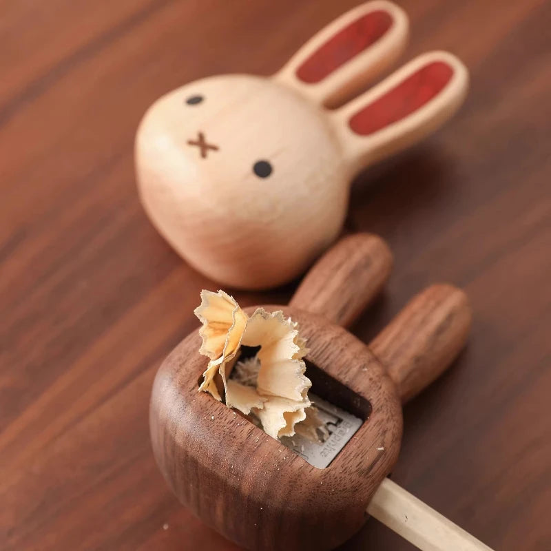 Miffy Kawaii Rabbit Pencil Sharpener Cute Wooden Manual Sharpener