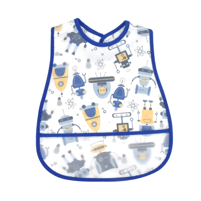 Cartoon EVA Waterproof Baby Bib with Pocket Feeding Apron
