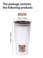 WORTHBUY Cute Bear Water Cup Leak Proof Portable Travel Tumbler