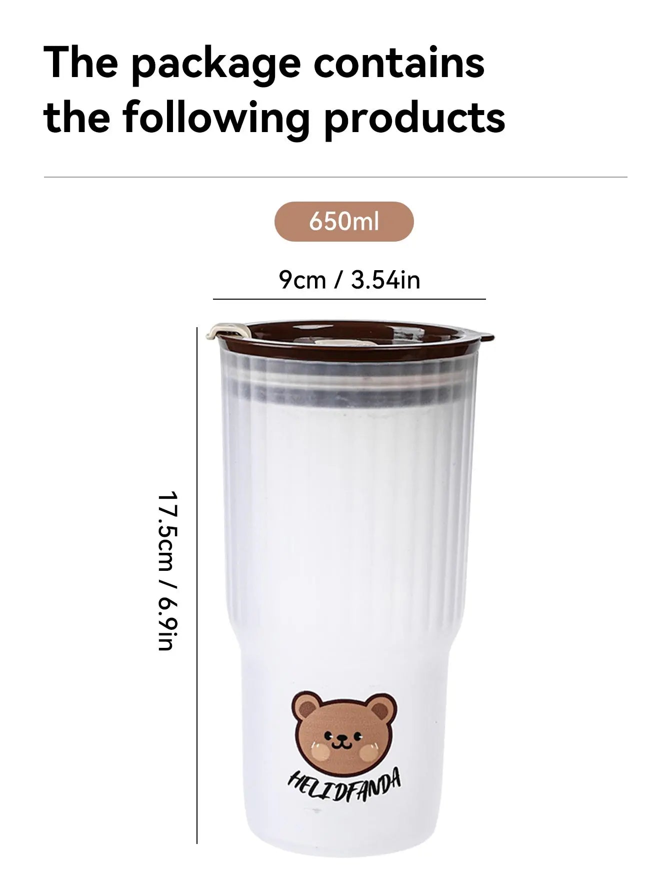 WORTHBUY Cute Bear Water Cup Leak Proof Portable Travel Tumbler