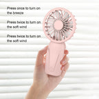 Portable Mini Pocket Fan USB Rechargeable Cute Handheld Fan