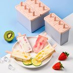 Food Grade Silicone Ice Cream Mold with Lid – BPA Free Popsicle Maker Kit