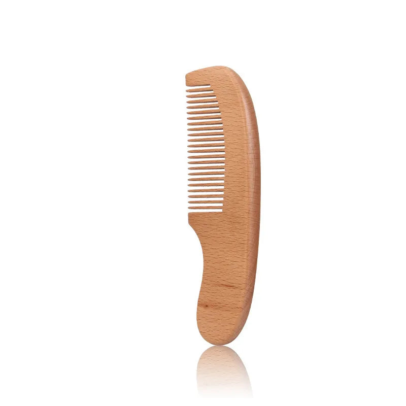 Newborn Baby Wooden Hair Brush & Comb Set Soft Wool Brush