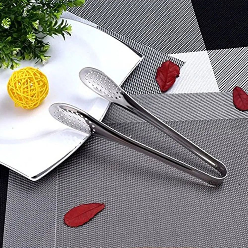 Kitchen Food Tongs Stainless Steel – Heat Resistant BBQ & Salad Serving Clip