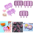 Cartoon Silicone Ice Cream Mold with Lid – DIY Homemade Popsicle Maker