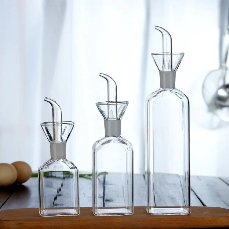 High Borosilicate Glass Oil Pot Leakproof Oil & Vinegar Dispenser Bottle