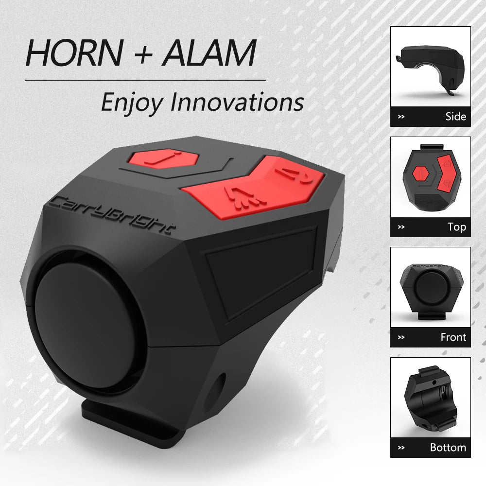 120dB USB Rechargeable Bike Horn Anti-Theft Electric Bicycle Bell Secondary image