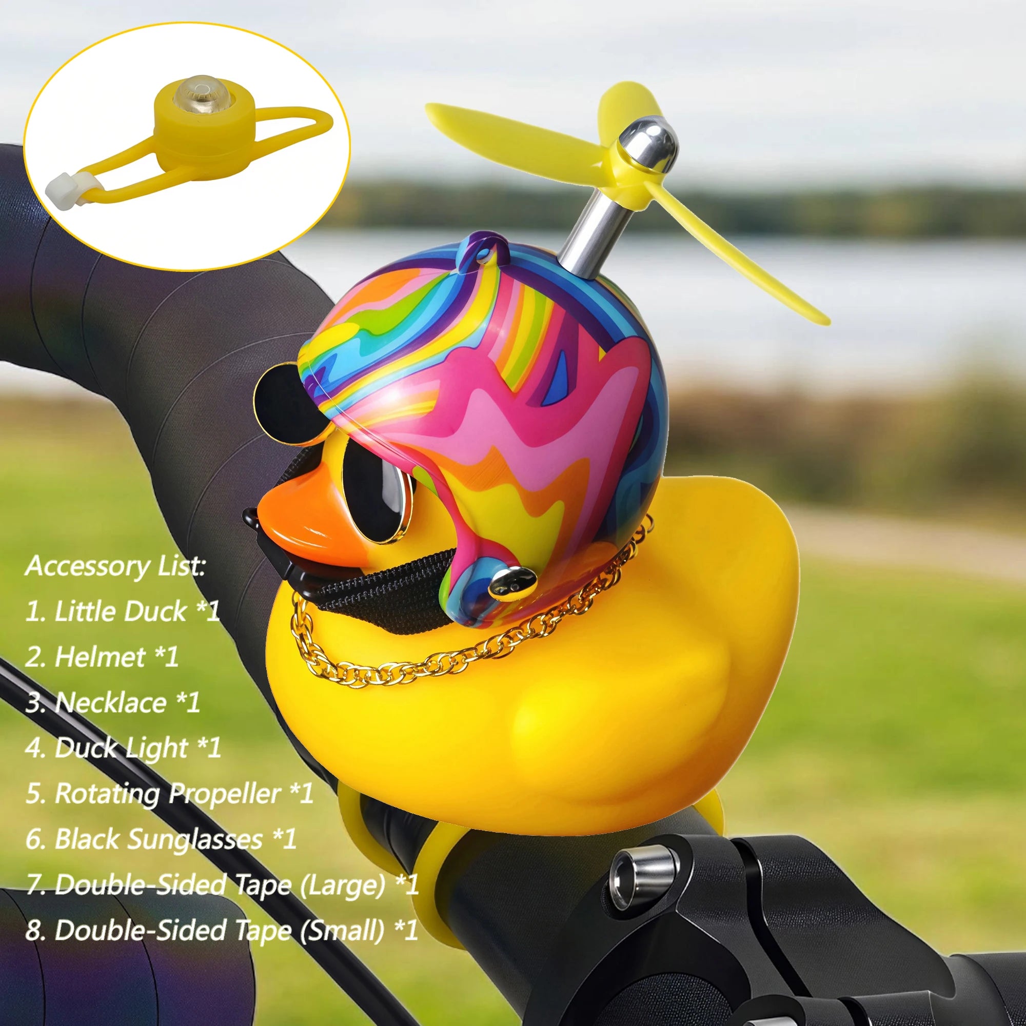 Yellow Duck Bicycle Bell Cute Cartoon Duck Bike Light Accessory