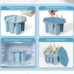 8 Holes Silicone Popsicle Mold – Reusable Ice Pop Maker Tray Easy Release