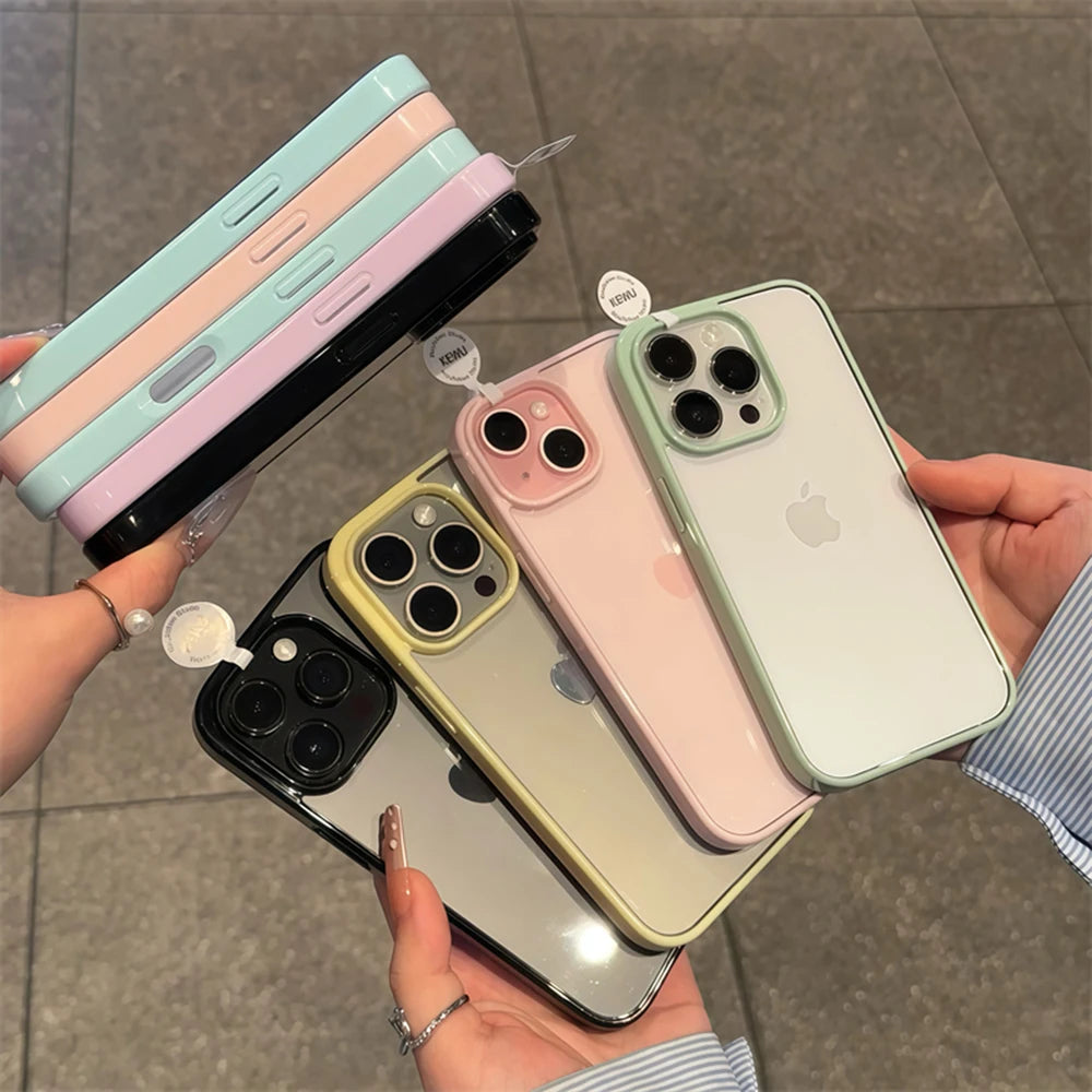 Clear Acrylic Candy Color Case for iPhone 17 Air 16 15 14 13 Pro Max