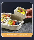 WORTHBUY 800ML Lunch Box Removable 3 Compartment Microwave Bento Box