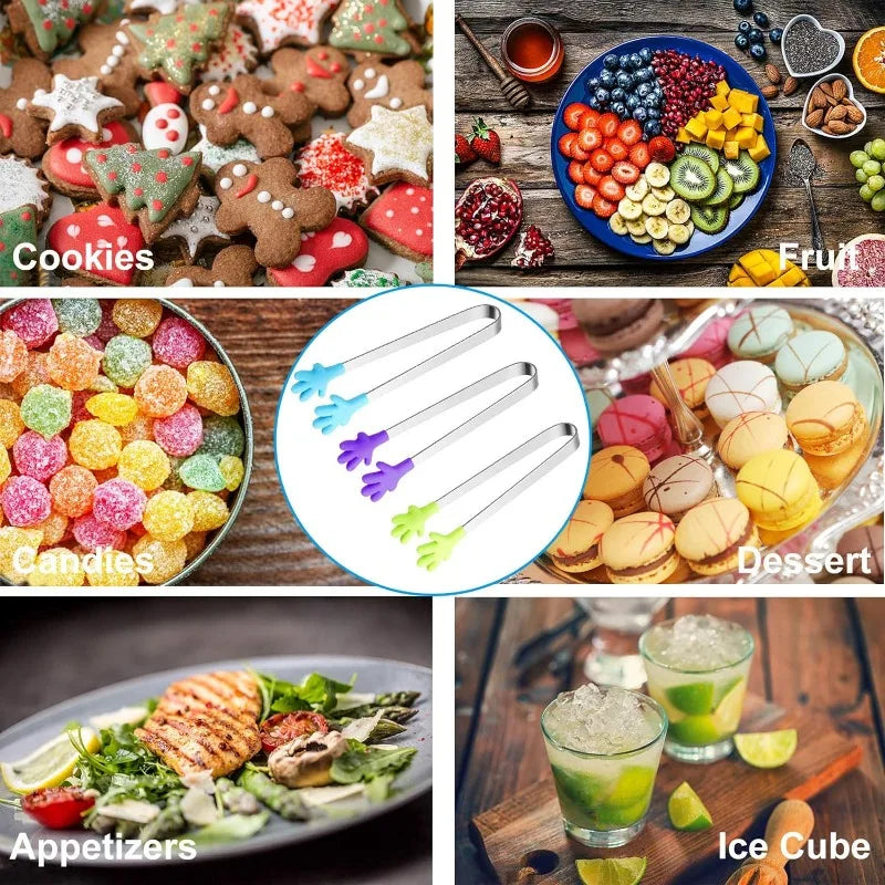 Mini Silicone Tongs UK Kids Food Serving Tongs Set