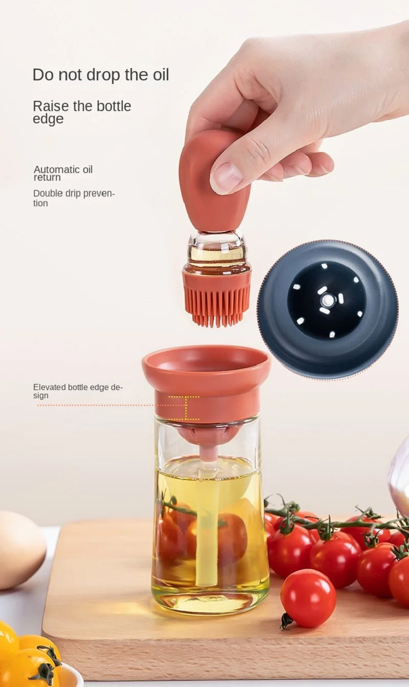 Portable Silicone Oil Bottle Brush BBQ Cooking & Baking Oil Dispenser