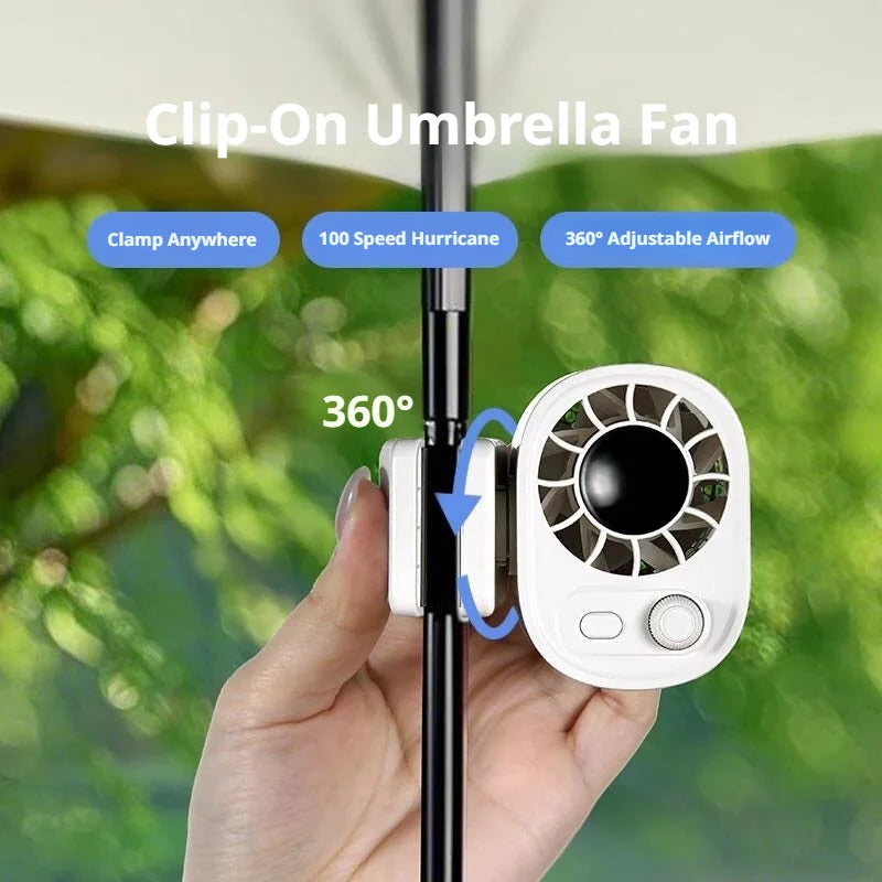 Clip-On Car Fan UK 100-Speed 360° USB Rechargeable Fan